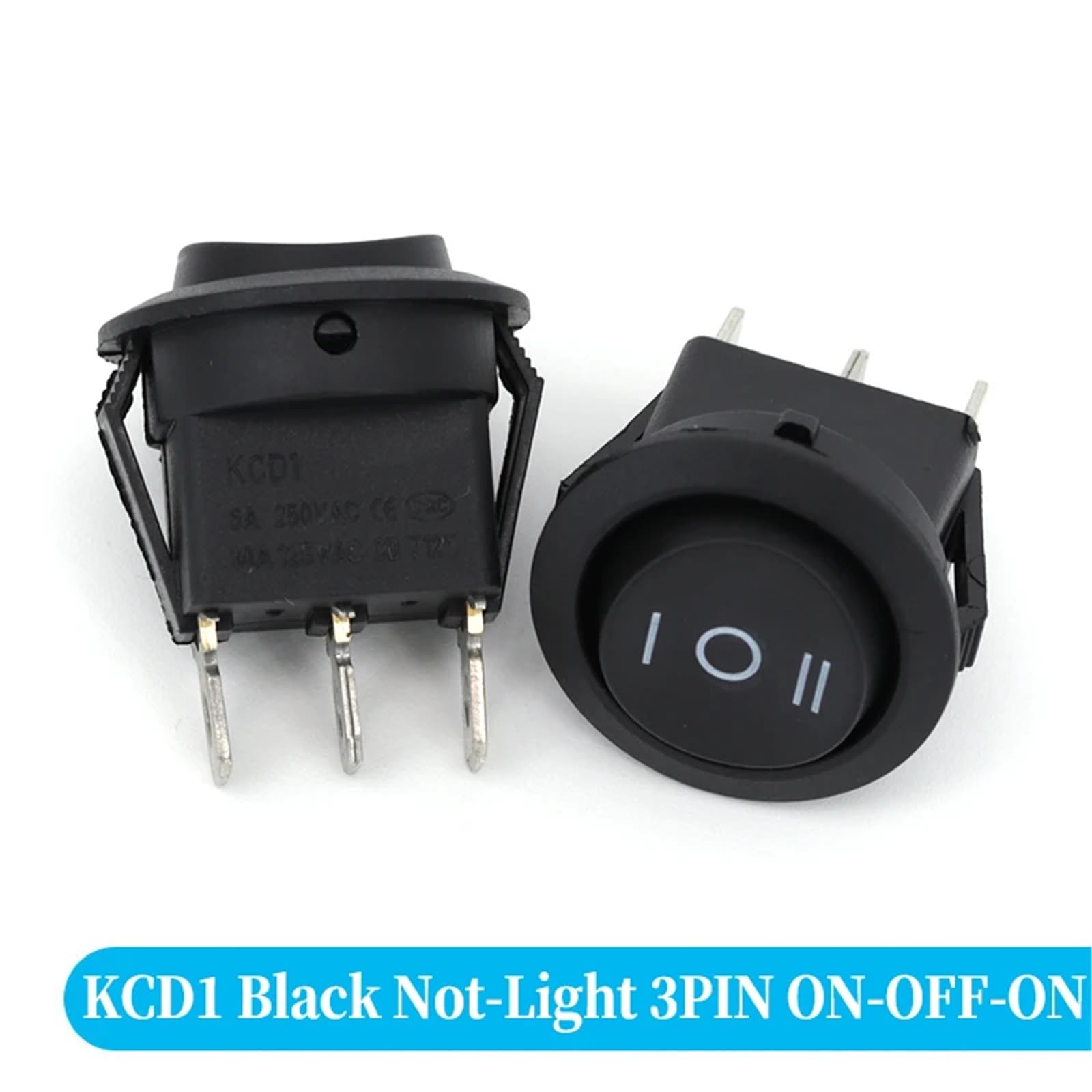 2 sztuki okrągły przełącznik kołyskowy włączania/wyłączania podświetlana dioda LED deska rozdzielcza samochodu Van 12 V 24 V / 6 A 250 V / 10 A 125 V 2/3/4-pinowy przełącznik 20 mm (zielony wojskowy)