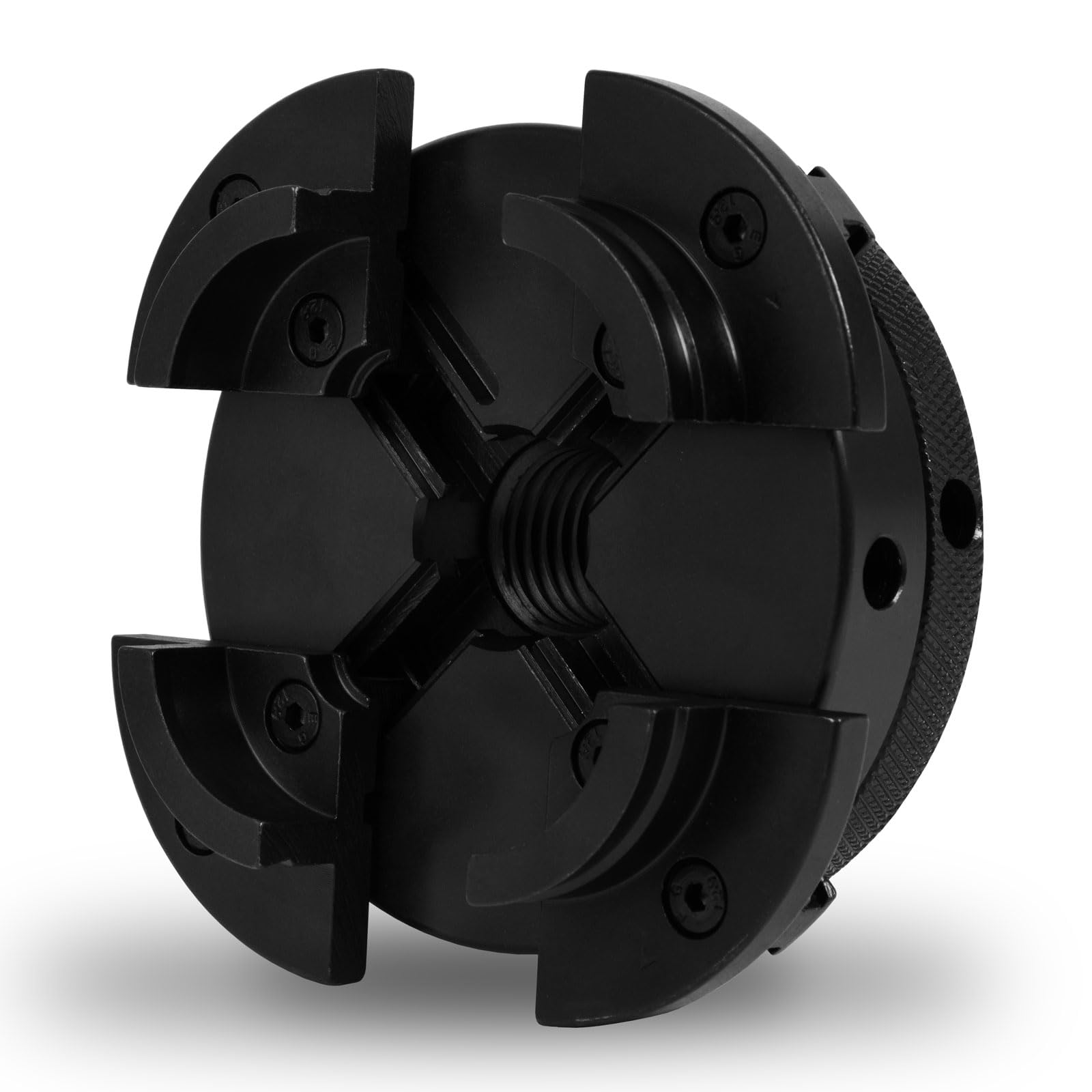 EBERTH Plato de tres garras con 125 mm de diámetro, 5" Autocentrante, Rosca de conexión 1" -8 TPI, Incl. herramienta de sujeción, Accesorios de torno, Plato de torno de alta calidad, Plato de sujeción