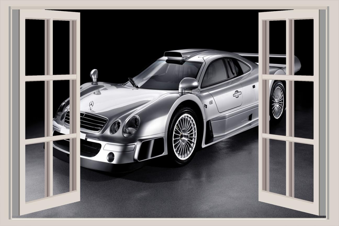 JVERF - JZZA16643 Mercedes Benz CLK| Self-Adhesive Open Window Wall Sticker