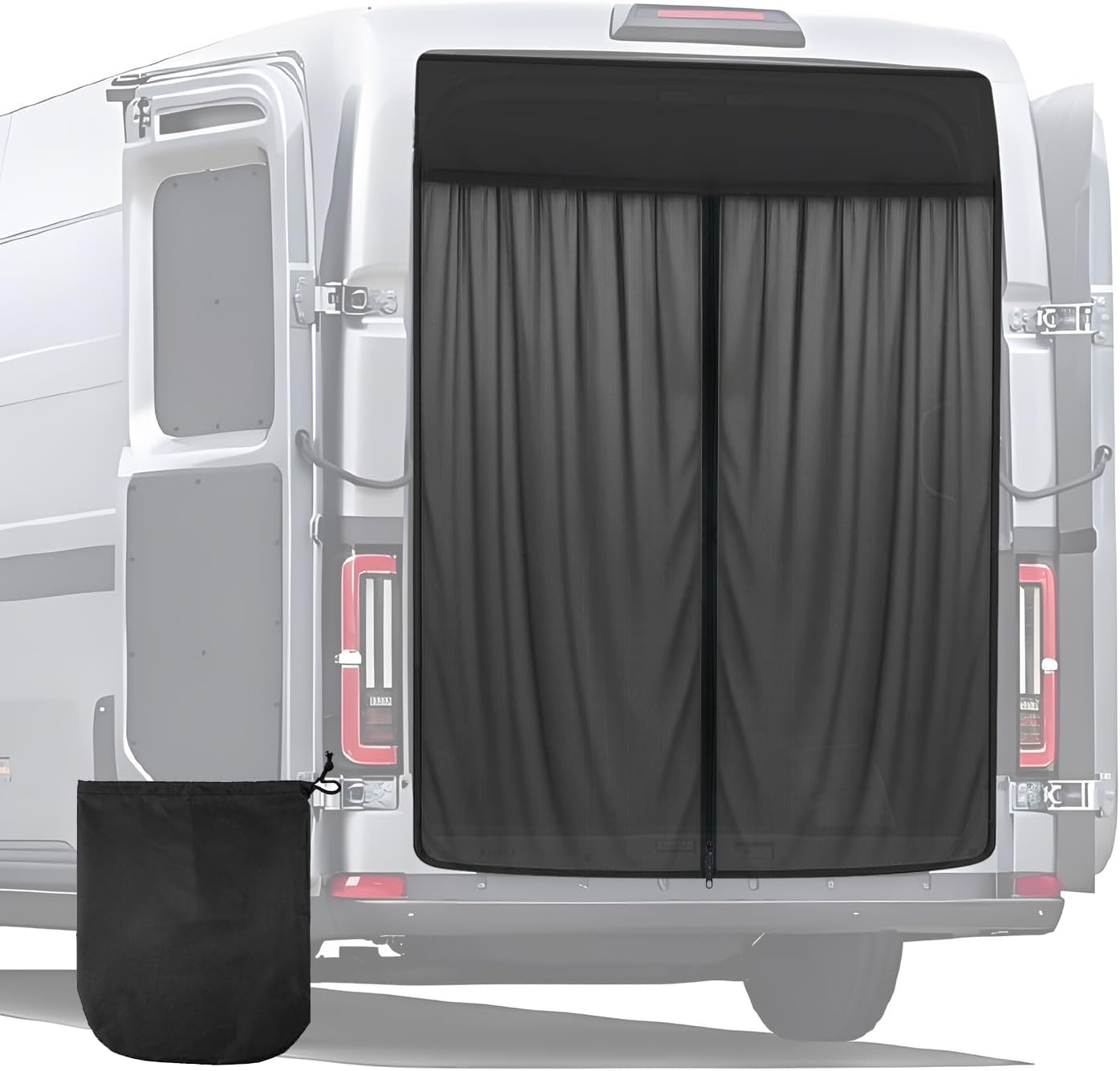 Magnetic Van Bug Screen for Side Doors & Tailgate, 82.7''x65'', Compatibile with Mercedes Sprinter, Ford Transit, RAM ProMaster, Breathable, Privacy & Ventilation, Easy Install with Storage Bag