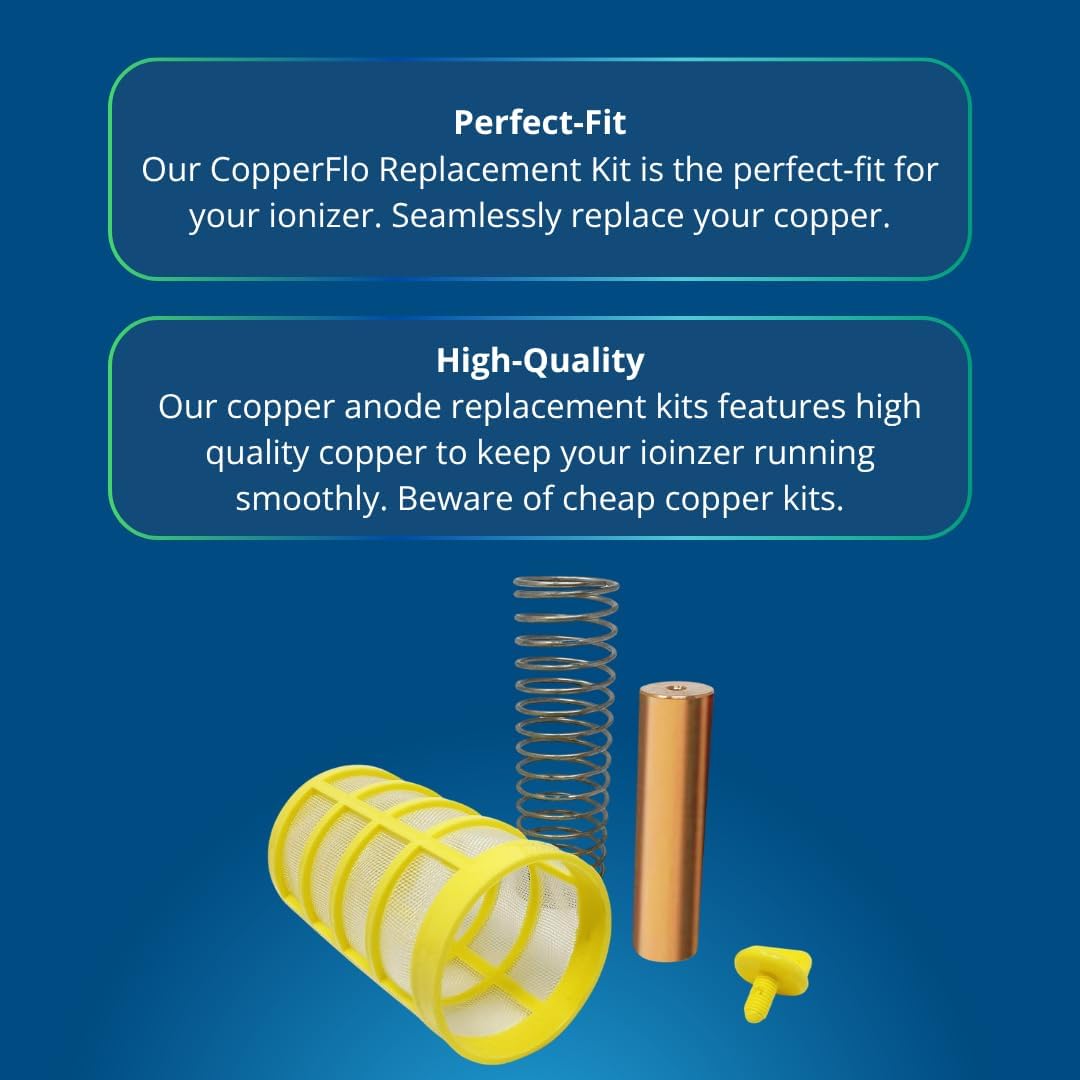 Solar Pool Ionizer Replacement Copper Anode and Basket Screen - Compatible Only with CopperFlo Solar Pool Ionizers, Includes Copper Anode for Pool Ionizer, Pool Ionizer Copper Replacement