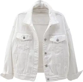 Jaqueta Jeans Feminina Boyfriend Manga Longa Solta Moda Casaco de Transição Primavera Outono com Botão