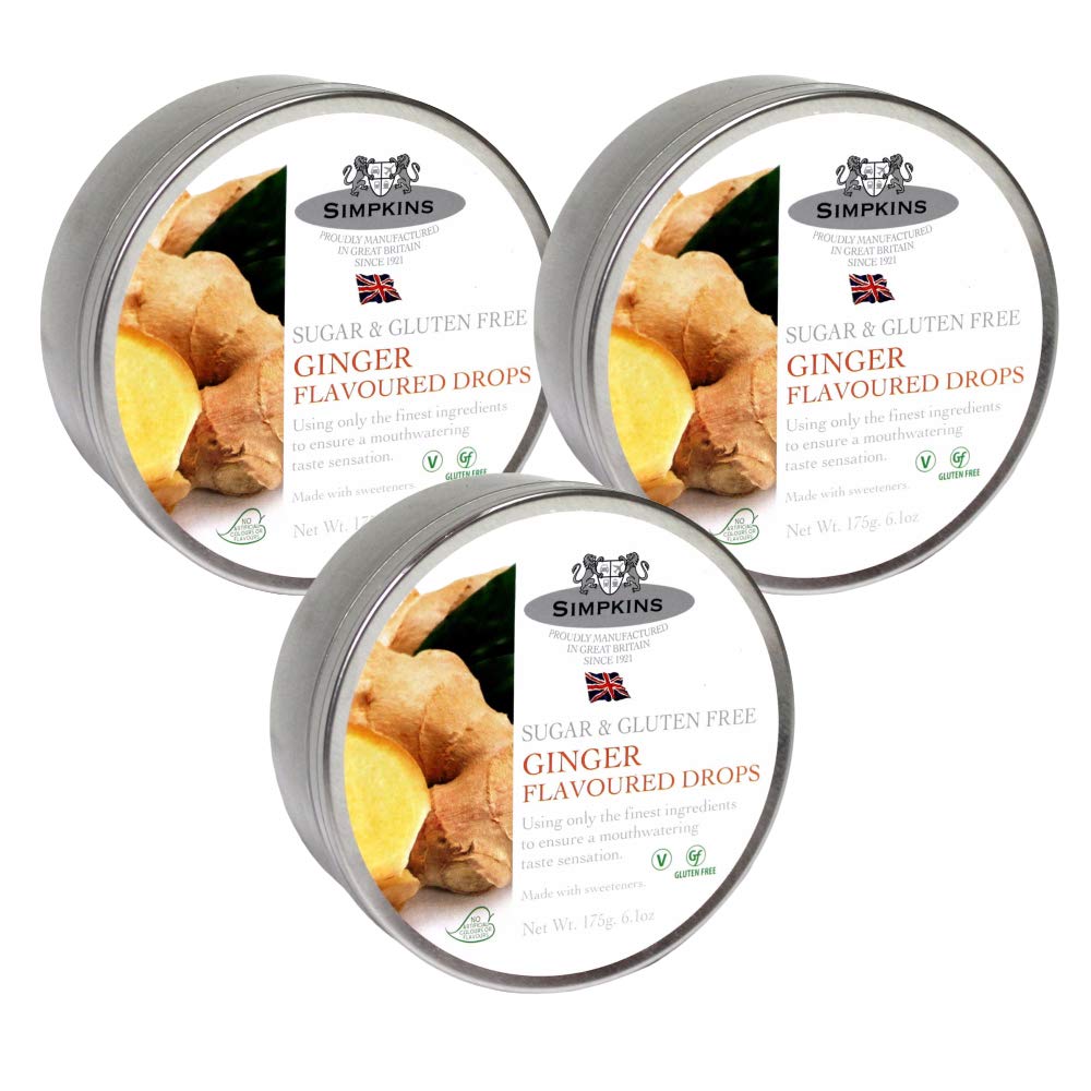 Simpkins Sugar and Gluten Free Ginger Drops 175g - 3 pack