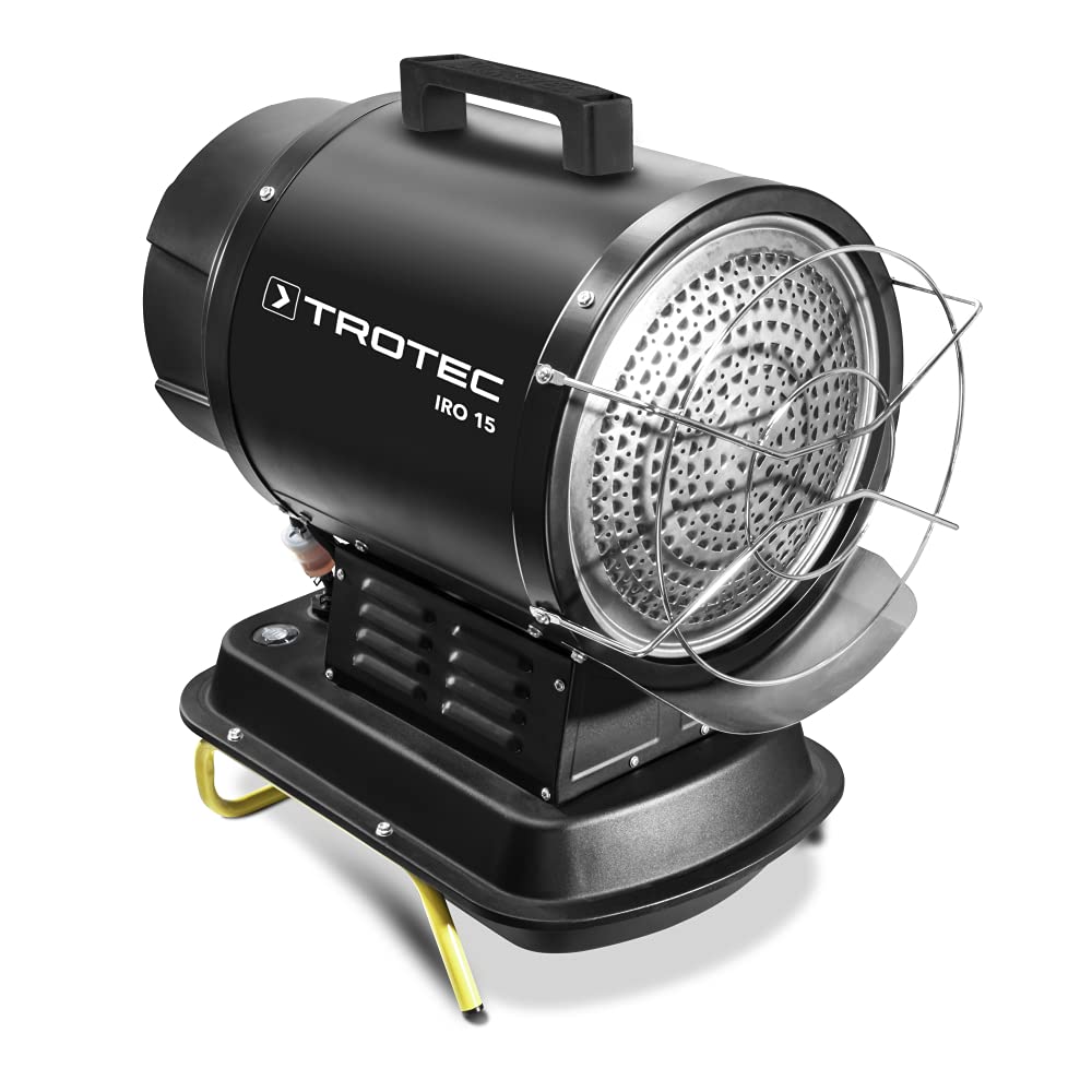 TROTEC Calefactor de Fueloil por Radiación Infrarroja IRO 15, Bajo Consumo, 20 kW, Sin Movimiento de Aire, Pantalla LED, Anti Sobrecalentamiento, Portátil, Negro, Oficina, Hogar
