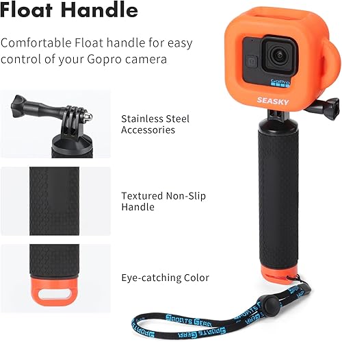 Miniatura 3 de SEASKY Funda flotante de snorkel y mango flotante, accesorios para Gopro Hero 11109 Cámara deportiva de acción negra (para GoPro 11 Mini)
