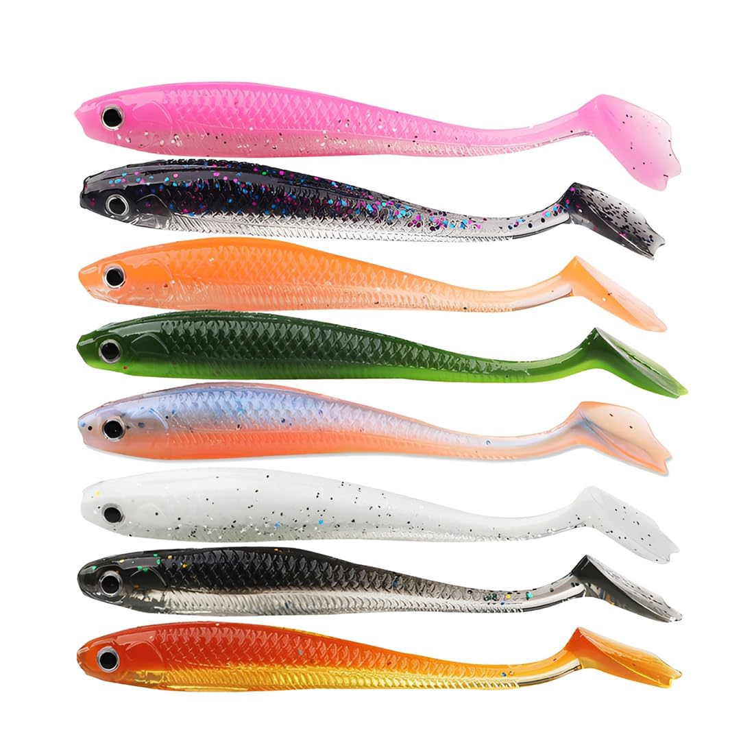 8 Piezas Jigs Señuelos De Pesca Que Se Hunden De Metal, Pesca Con Señuelos Blandos De Cola En T, Adecuado Tanto Para Agua Dulce Como Salada — view 7