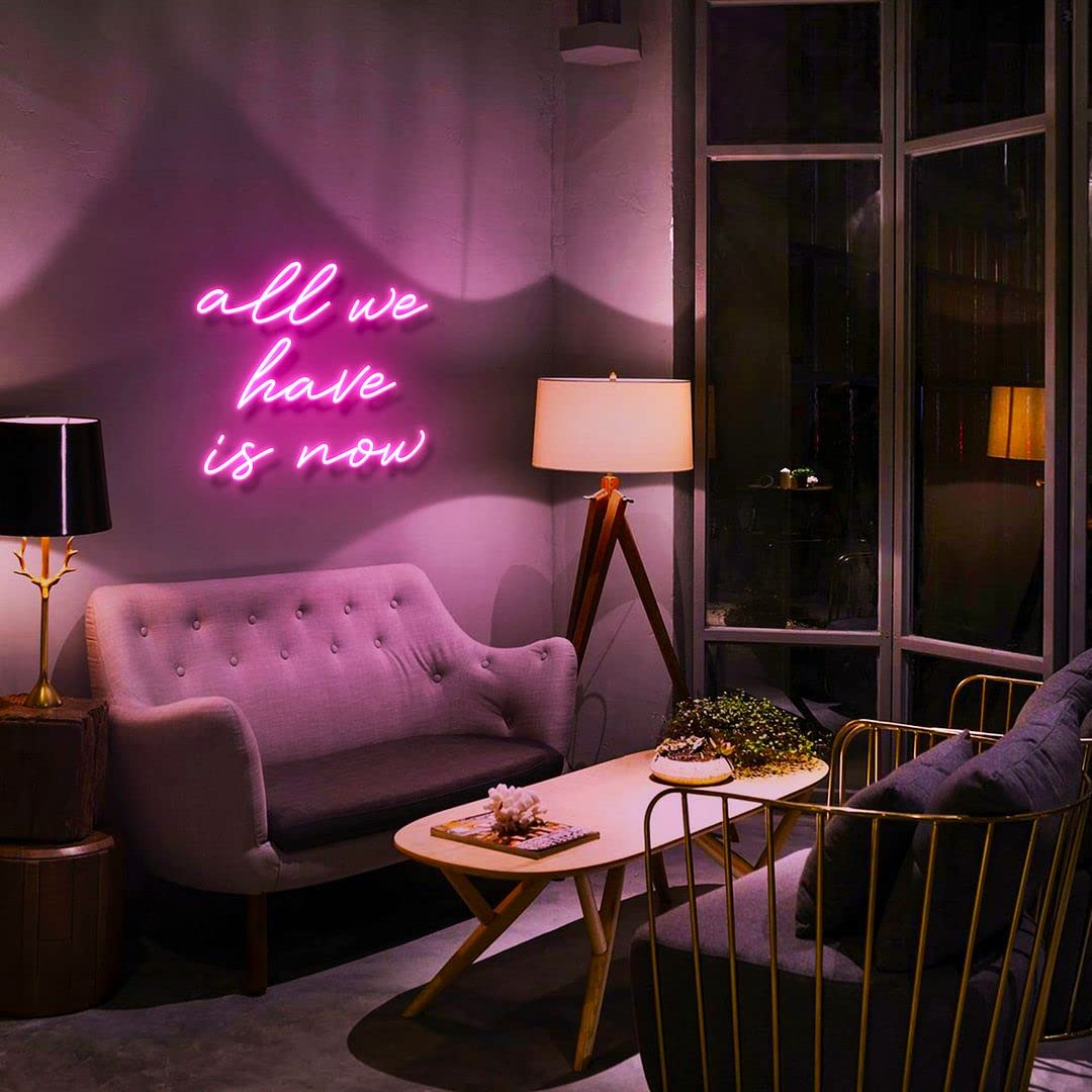 AOOS CUSTOM All We Have is Now Neon Sign for Wall Decor, Neon Lights for Bedroom Decor, Home Decor, Aesthetic Room Decor, Wedding Decor, Party Lights, Bathroom Decor, Kitchen Décor