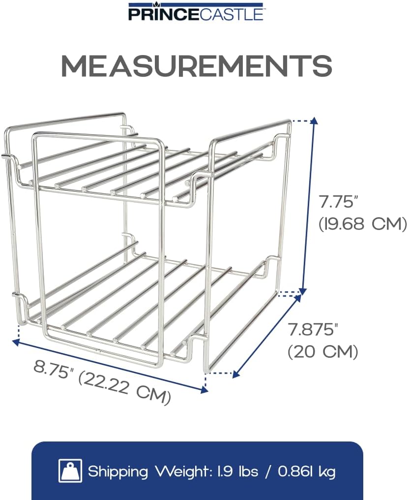 Prince Castle Saber King Mini 2-Tier Wire Storage Rack, Model 981-000-01, Kitchen Storage Rack for Saber King Blade and Pusher Set