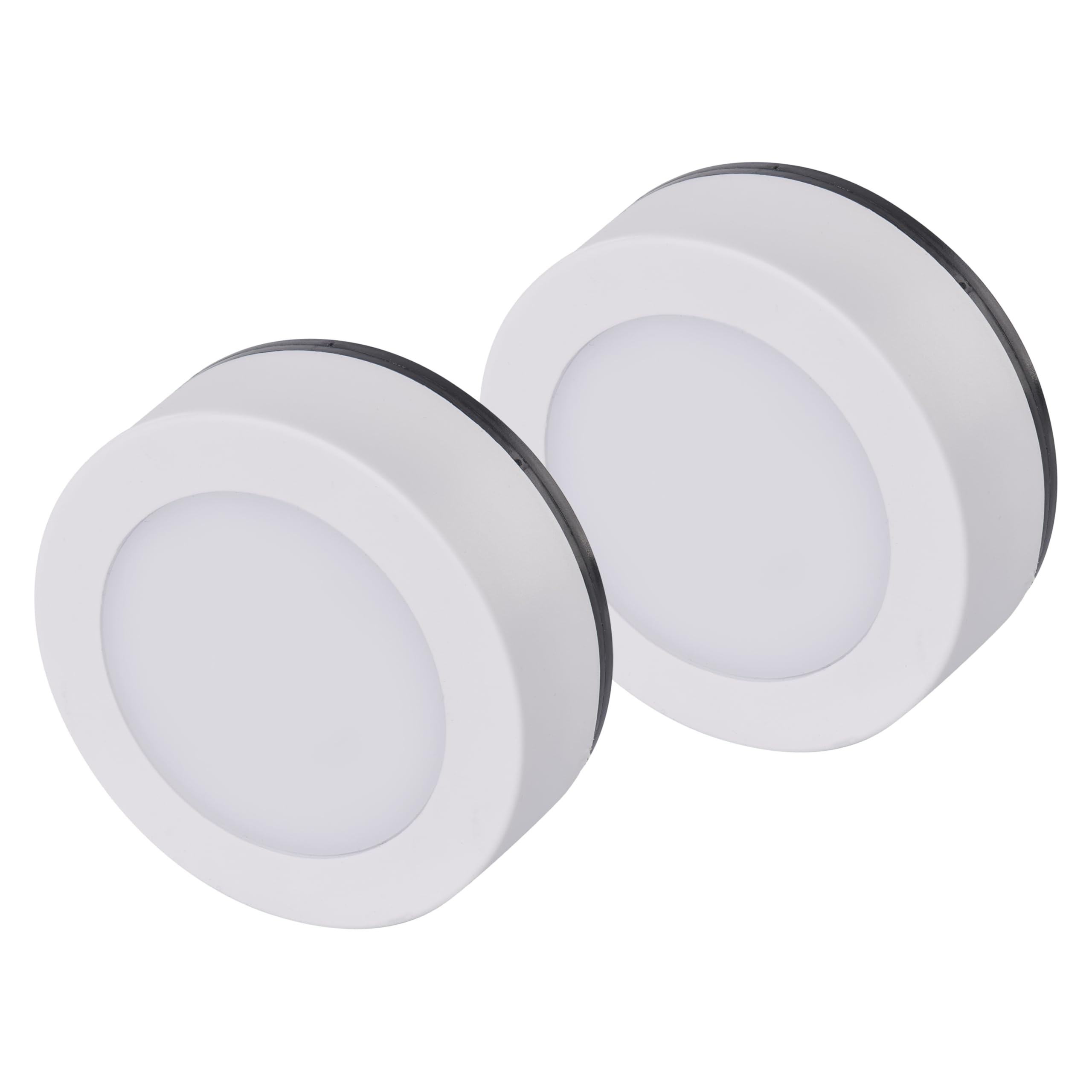 EMOS - Luz nocturna LED 2 unidades con almohadillas adhesivas - 2x luz de orientación alimentada por batería (cada una con 3 pilas AAA), para niños y personas mayores - Lámpara de presión para pegar