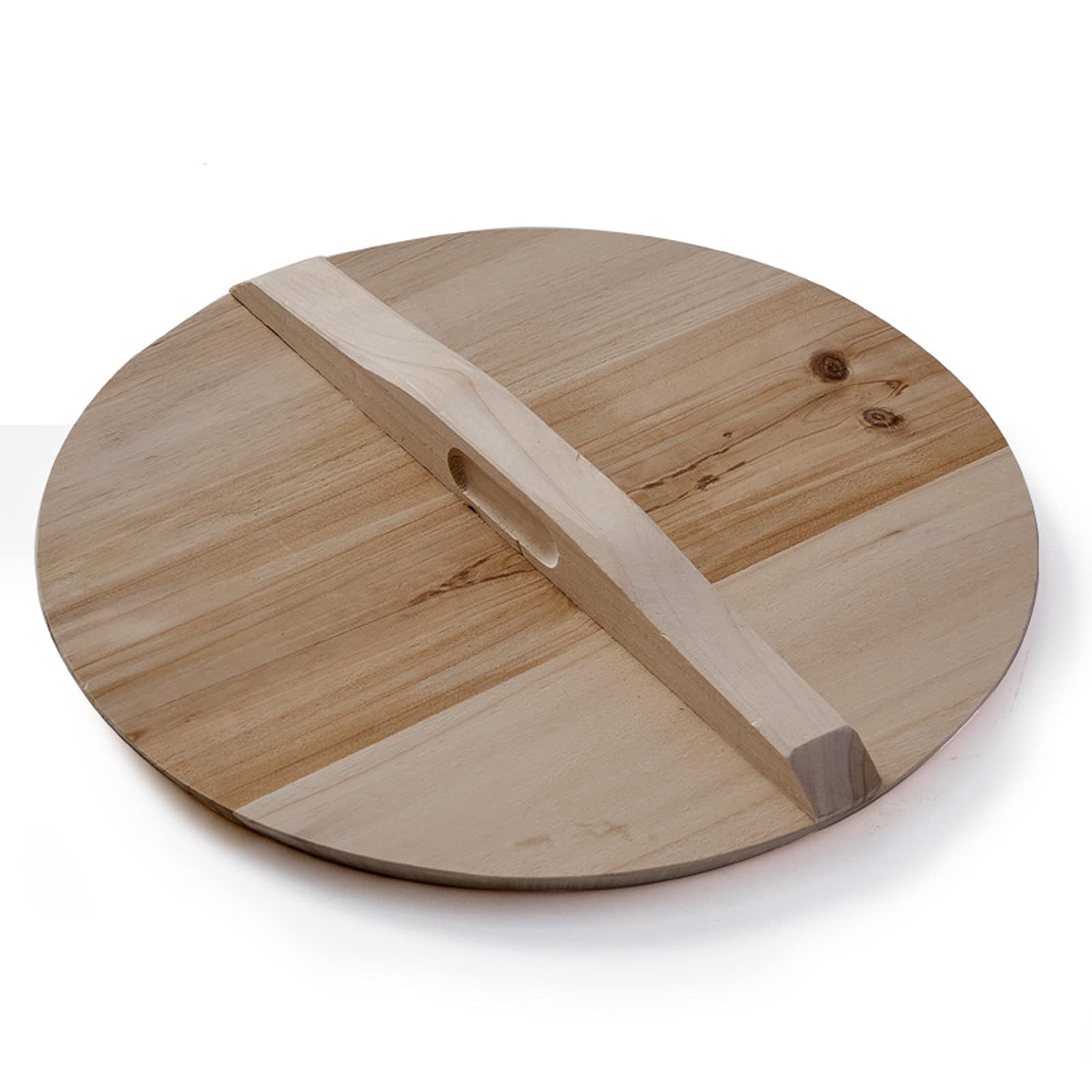 Universeller Retro-Wokdeckel aus Holz, verdickt, handgefertigt. Universeller Topfdeckel für Töpfe, Pfannen und Bratpfannen mit griffiger Oberfläche. Passend als Ersatzdeckel für Bratpf,B-38cm