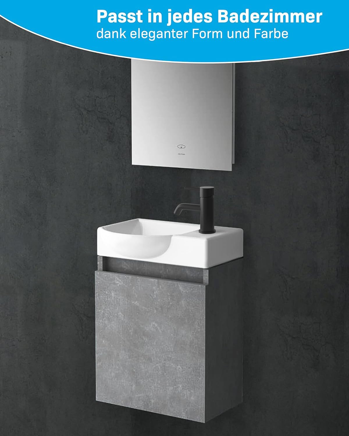 Lavandino Con Mobiletto Alpenberger - Set Bagno Ospiti Rovere Chiaro