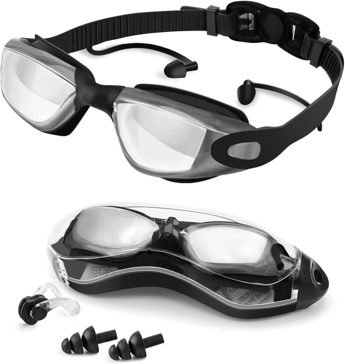 Victoper Swimming Goggles Adult Men&Women, Anti Fog Swim Goggles Adults UV Protection Swimming Goggles Adults No Leaking Swim Glasses for Men and Women One-Piece Earplugs Adult Swimming Goggles