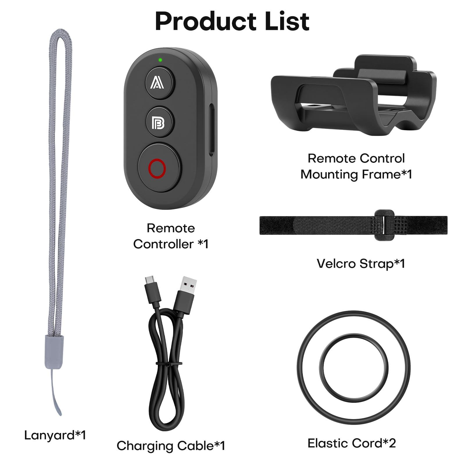 REYGEAK Fernbedienung kompatibel mit DJI Action 6/Action 5 Pro/Action 4 Kameras，25m Reichweite Präzise Bewegungsverfolgung Intelligenz Armband Fahrradhalterung