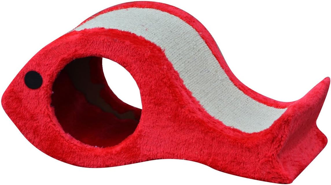 Petpals Group Fleece and Sisal Fish Shaped Scratcher Box