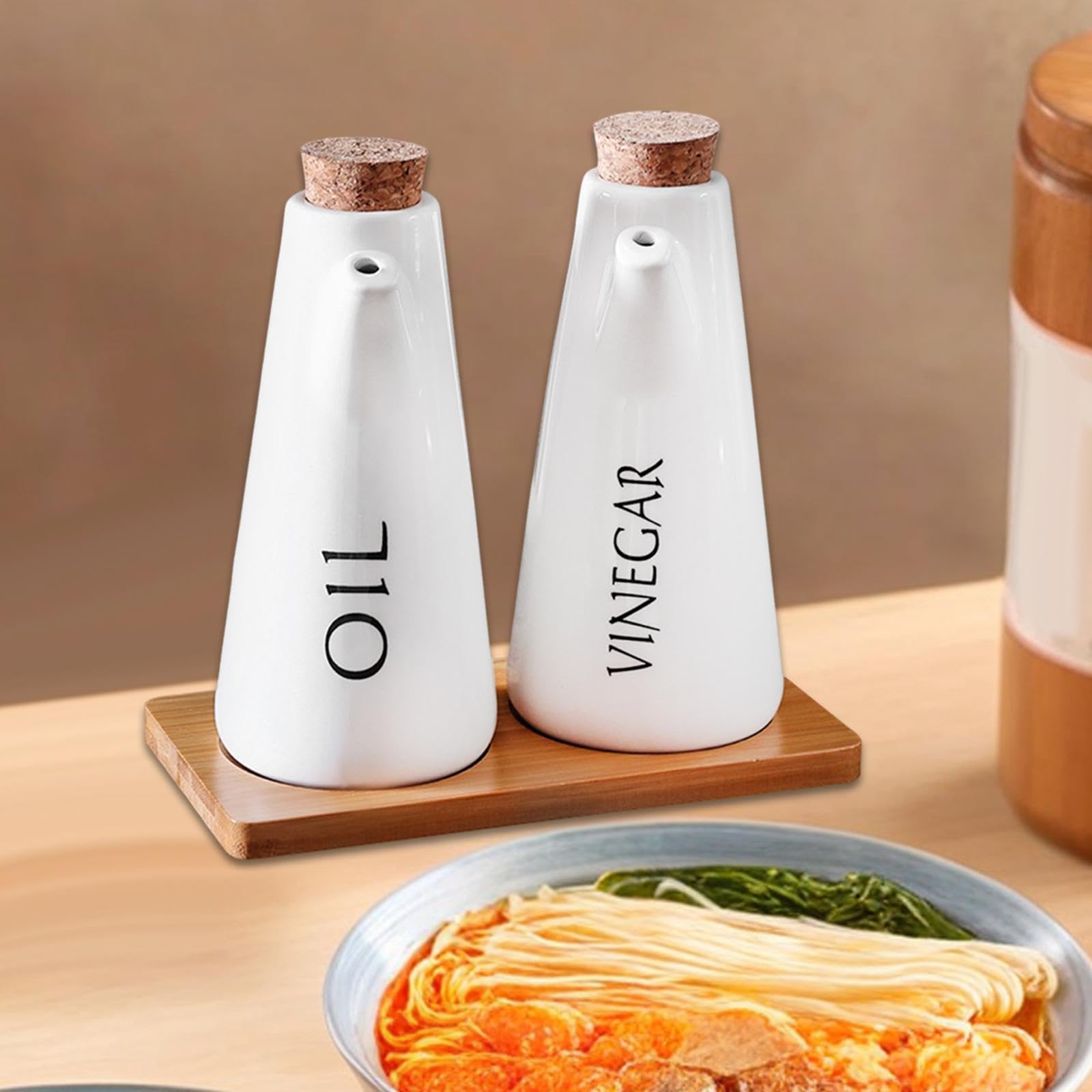 Set di Dispenser per Olio e aceto in Ceramica, Contenitore per condimenti liquidi per contenitori di stoccaggio
