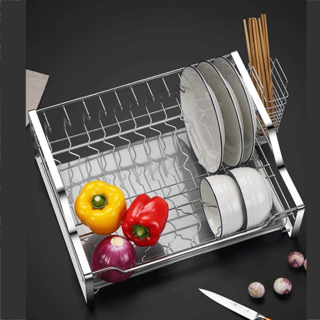 Escurridor de Platos de Acero Inoxidable, Rejilla de Secado de Cocina, Estante para encimera de Cocina, Rejilla de Secado de Cubiertos