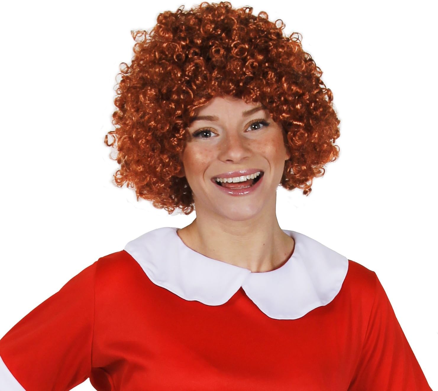 Orange Afro Wig - Fancy Dress Accessory - Funky Large Curly Hair 70's Disco Clown - Perfect for Fancy Dress Events - Pack of 5