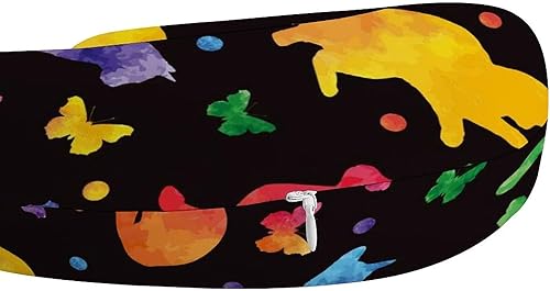 Miniatura 4 de Colorida acuarela gatos y mariposas almohada de viaje en forma de U para viajes en avión, coche, oficina, siesta