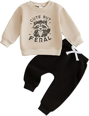 Sejardin Toddler Baby Boy Clothes Cute Fall Winter Outfit 6 12 18 24M 3T Letter Long Sleeve Sweatshirts and Jogger Pants Set