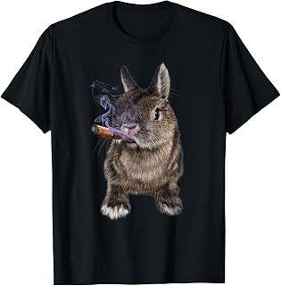 煙草を吸ううさぎ たばこ Tシャツ