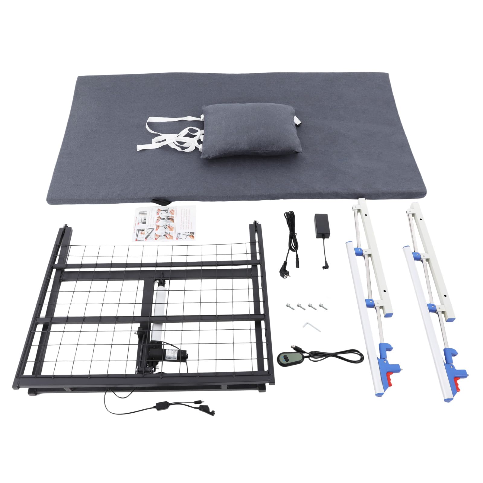Respaldo eléctrico para cama de 2° a 80°, ángulo de inclinación de 150 kg, con cojín y reposabrazos, mando a distancia, 190 x 90 x 73 cm, ayuda para levantarse para cama de cuidado de