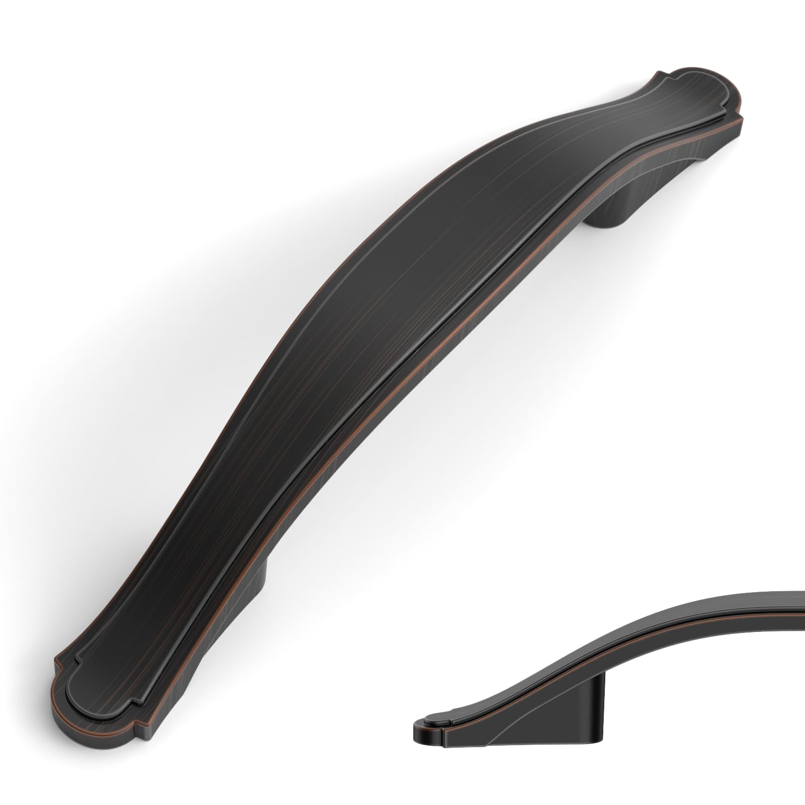 amerdeco 10 pack oil rubbed bronze cabinet pulls 3 inch(76mm) hole center drawer pulls cabinet hardware kitchen cabinet handles for bathroom dresser pulls zh0068