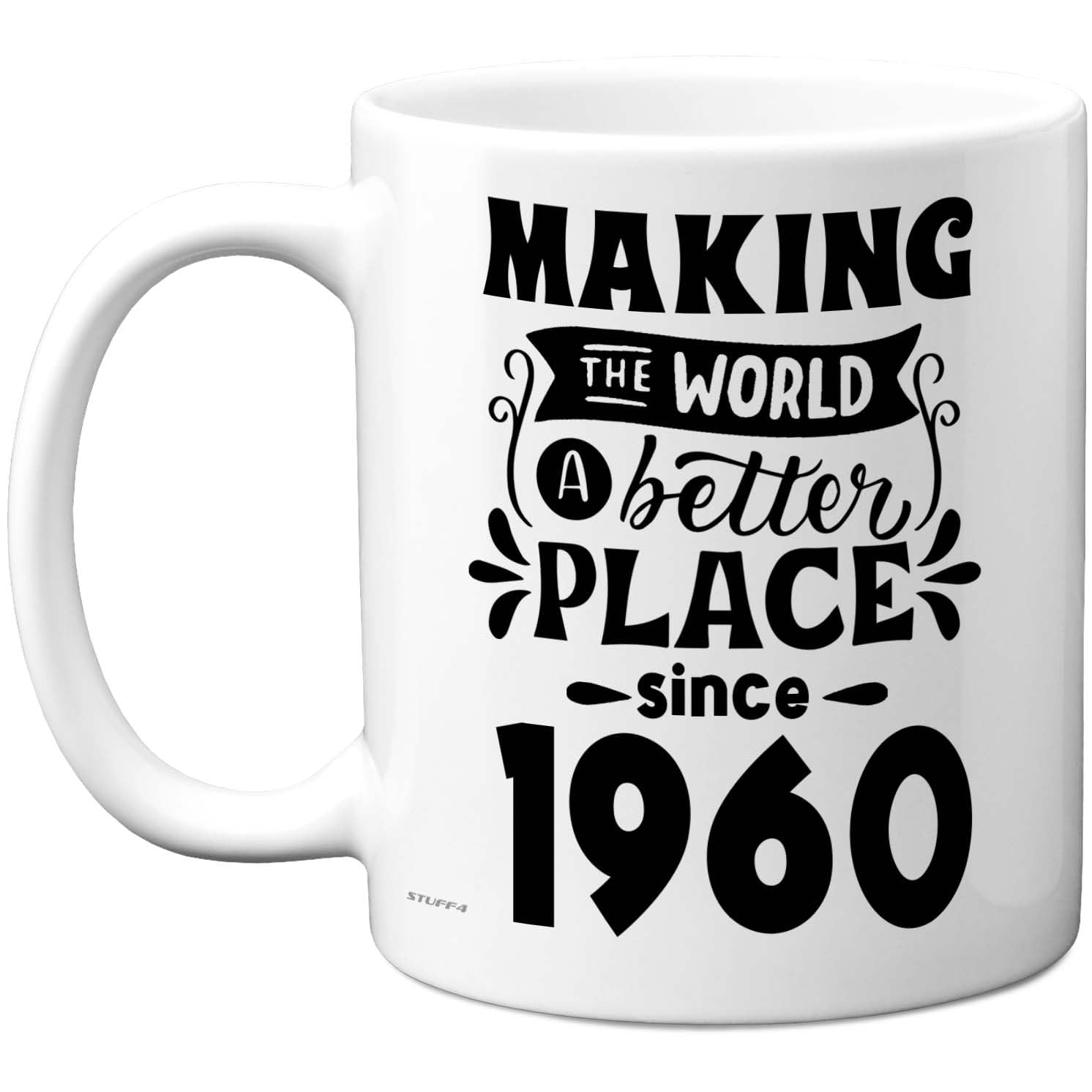 Stuff4 66th Birthday Mug Gift for Men Women - Making The World a Better Place Since 1960 - Happy 66 Birthday Gifts for Grandad Grandma Nan Retro Back in 1960 Age 66 Bday, 11oz Ceramic Coffee Mugs