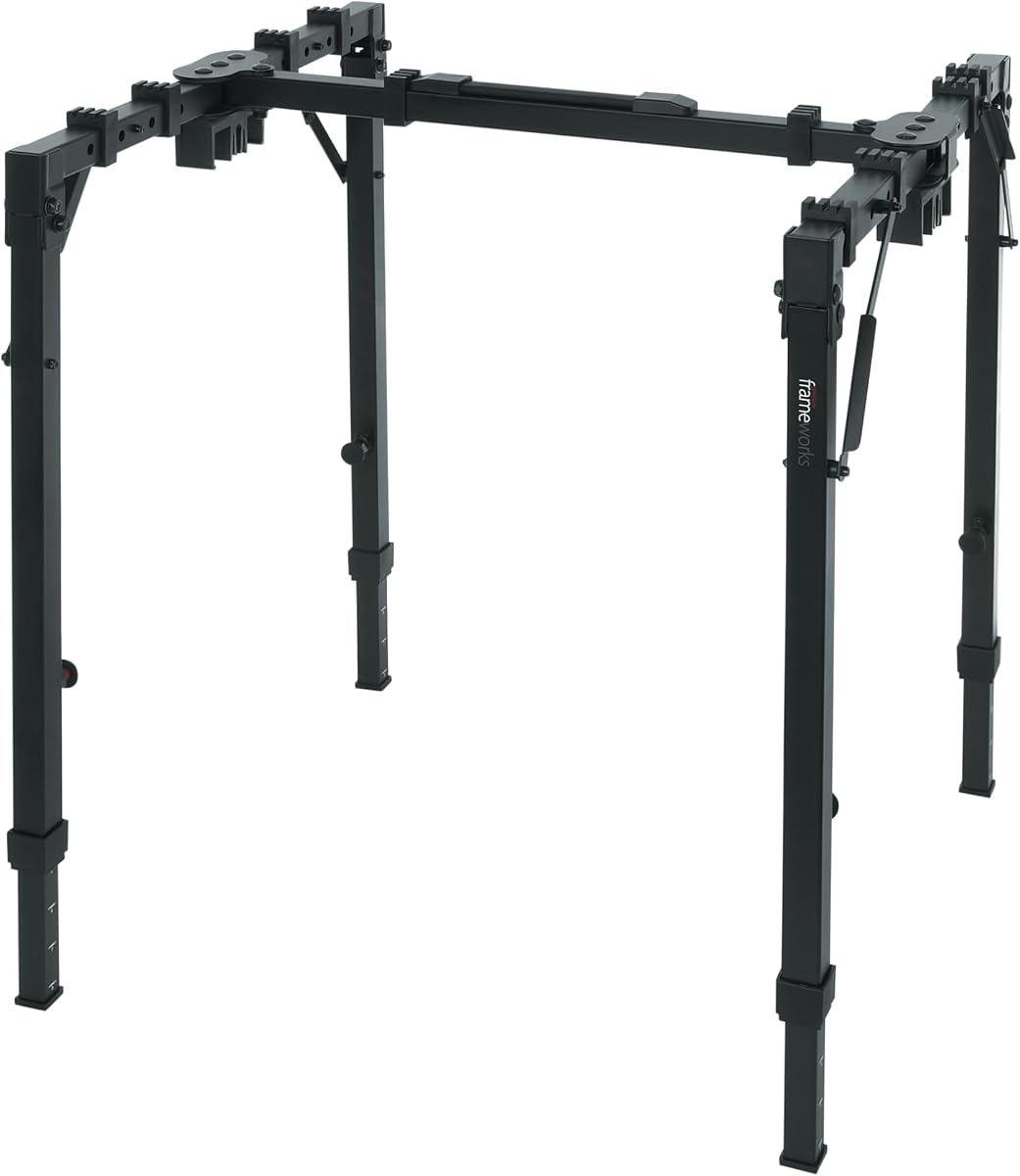 Adjustable T-Stand Folding Workstation or Keyboard Stand, Weight Capacity of 250lbs (GFW-UTL-WS250)