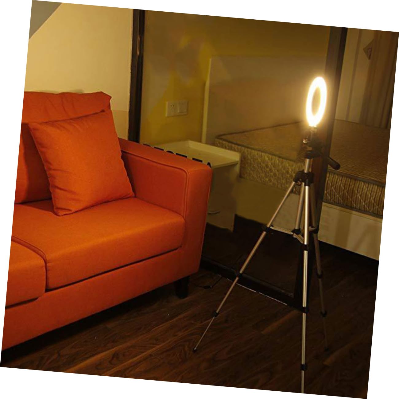 SHERCHPRY Ringlicht Mit Stativ Für Handy Led Selfie Licht Mit Dimmbarem Farbton Für Live-Stream Make-up Und Videoaufnahme Kompatibel Mit Meisten Handysizes