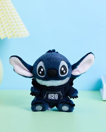 MINISO Disney Lilo and Stitch Plush Keychain Bag Pendant Clothes Collection, Cute Stuffy Bag Charm Pendant for Backpack