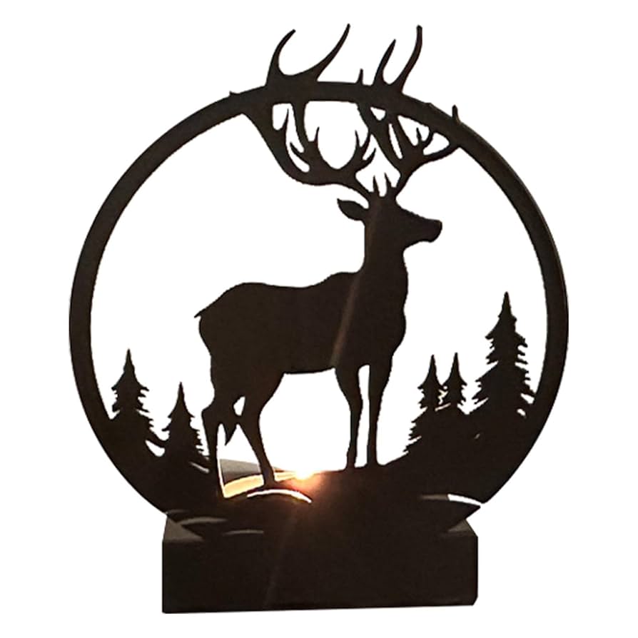 Amazon.co.jp: 金属製の鹿のシルエット、ヘラジカのサイン