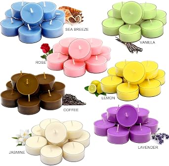 DEYBBY Scented Tealight Candles, Long Lasting Soywax Tea Candle Used for All of Holders|12 Counts|Up to 4 Hour Burn Time|Rose