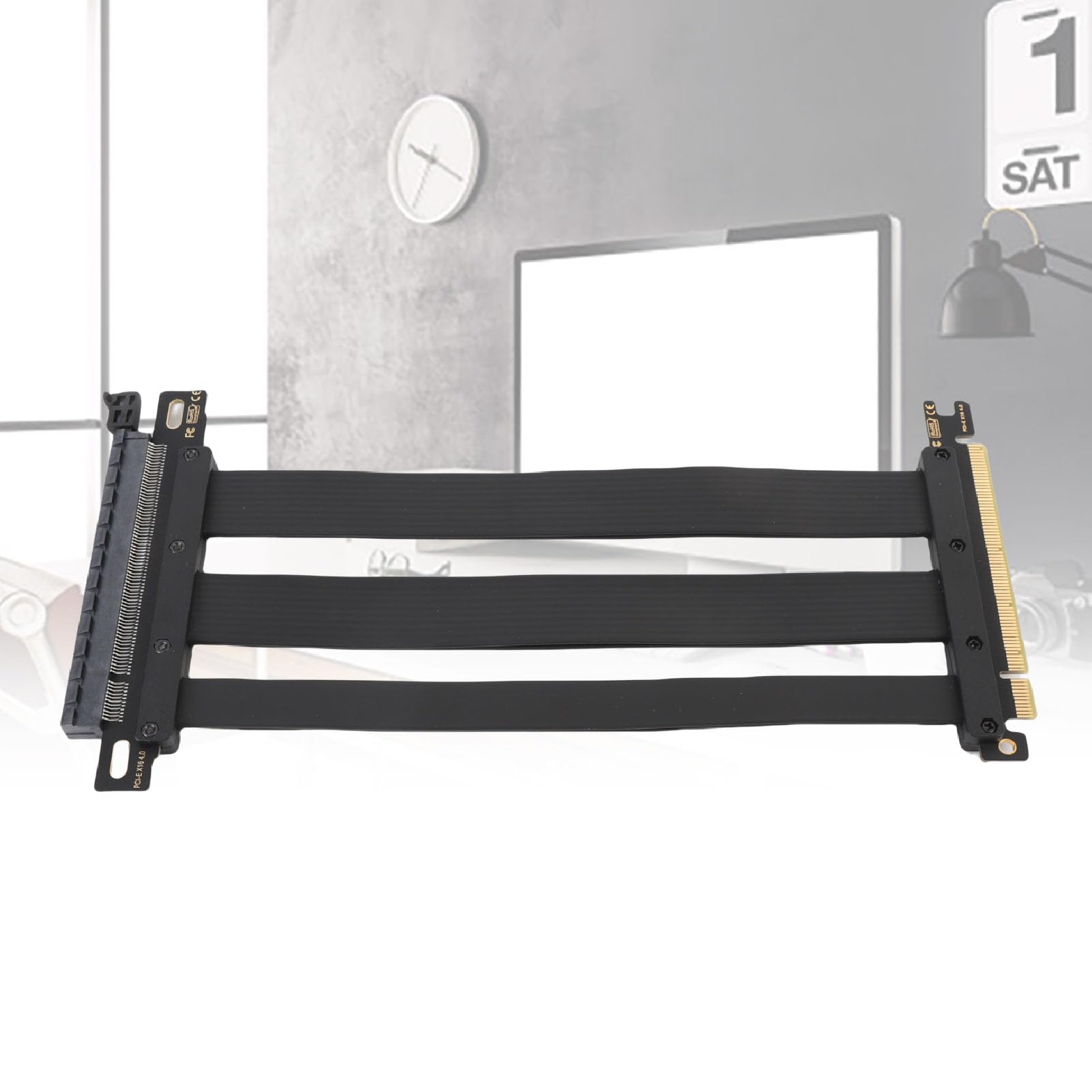 Szybki Kabel Riser PCIE 4.0 X16 o Zwiększonej Wytrzymałości dla Portu rozszerzeń GPU, Pasujący do RTX 4090 (ti) i Aplikacji AI, 1 szt. (25cm)