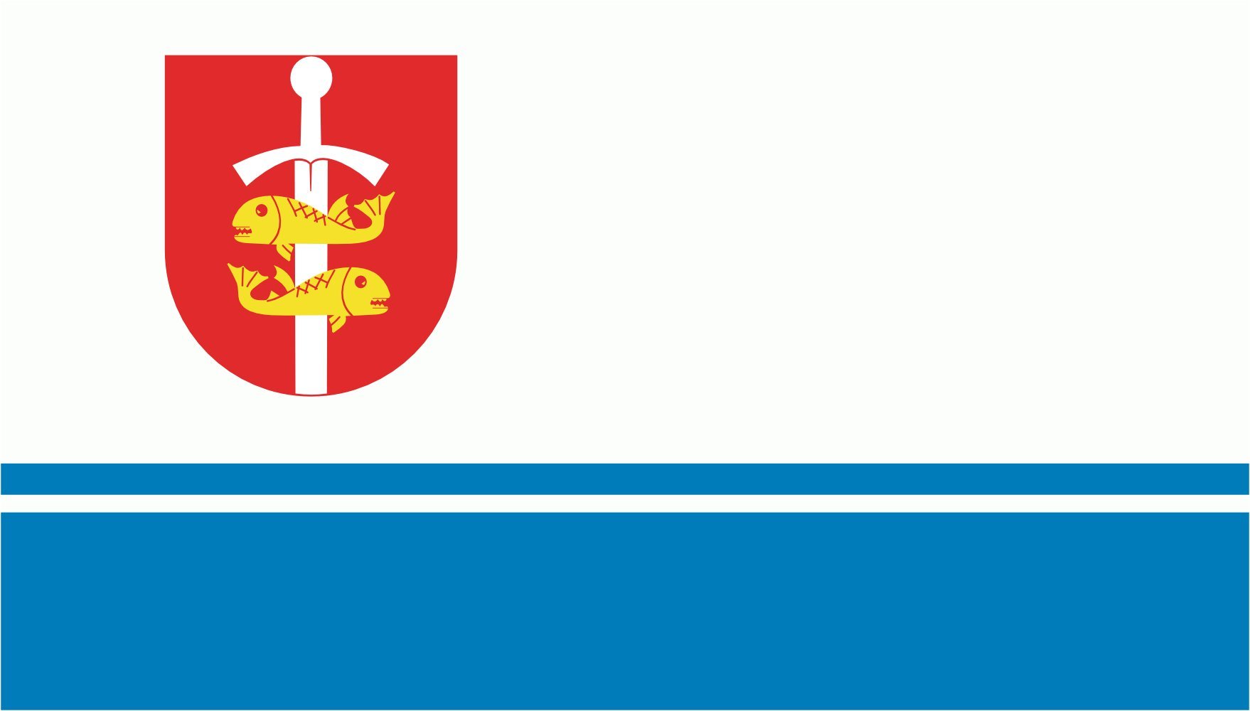 Drapeau POL Gdynia grand format paysage drapeau horizontal Gdyni