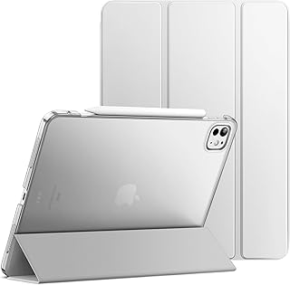 JETech Capa para iPad Pro 11 Polegadas M5/M4 (2025/2024) 6ª/5ª Geração, Concha Traseira Dura Tampa Inteligente Suporte Fino com Ativação/Repouso Automático (Prata)