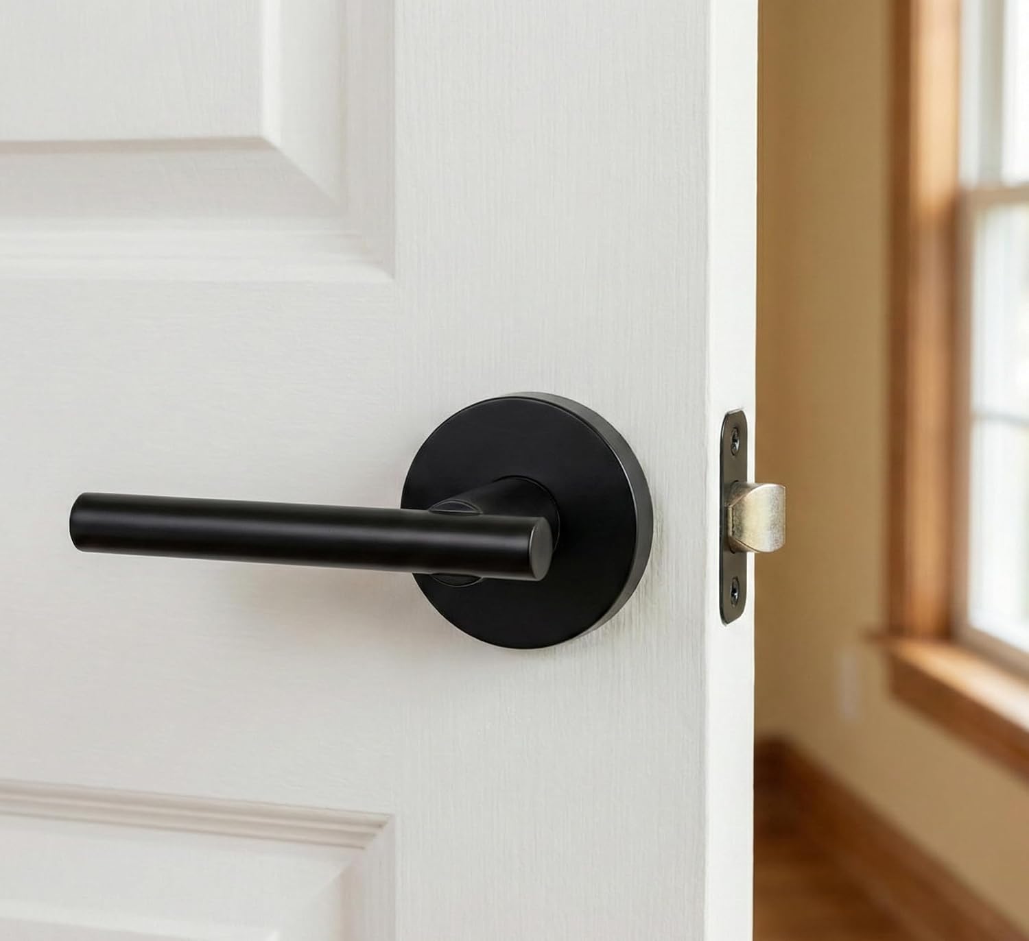 Designers Impressions Kain Design Black Privacy Euro Door Lever Hardware (Bed and Bath): 55-3566