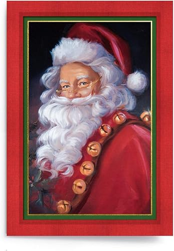 Tarjeta de Navidad con sobres blancos en caja roja resistente con tapa de acetato transparente. 18 tarjetas y sobres por caja. 125-00626-000