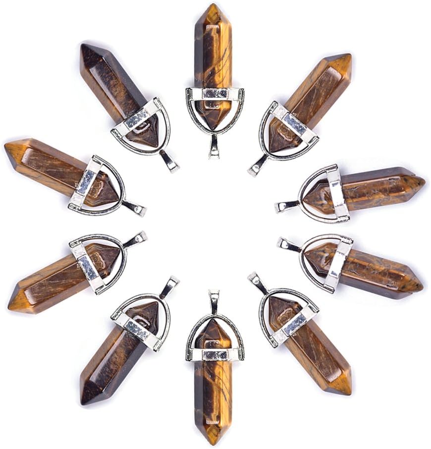Wholesale Genuine Quartz Stone Bullet Pendant Healing Point Reiki Chakra Pendants Crystal Charms Bulk for Jewelry Making