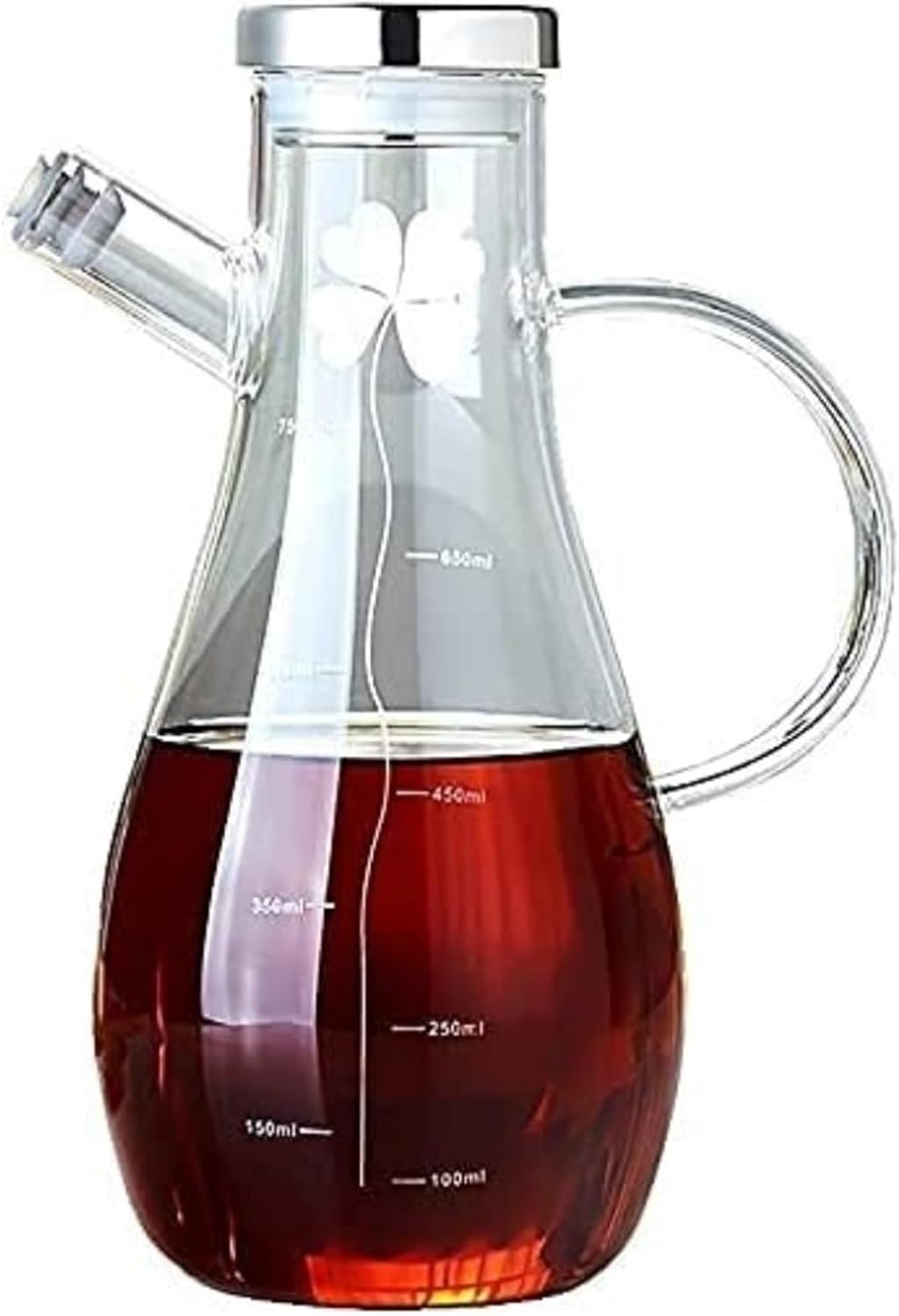 Oil and Vinegar Dispenser Olive Oil Dispenser Bottle,Glass Oil and Vinegar Dispenser,Large Capacity Wide Opening for Easy Refill (550ml) Cooking