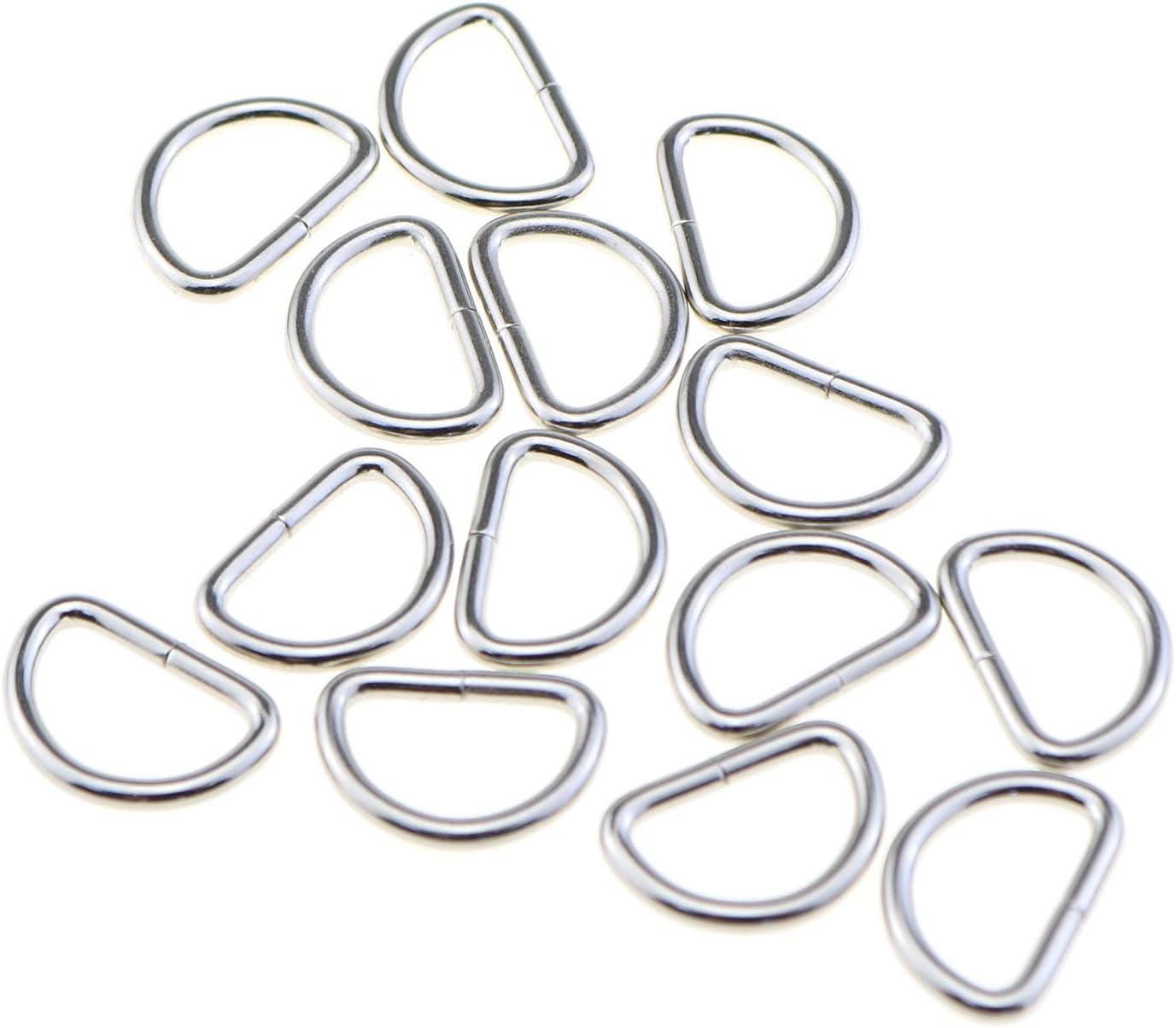 MEETOOT 100PCS 1/2 Inch Metal Non Welded D Rings Apparel and Luggage Accessories for Making Belt Luggage Strap Crafts Jewellery - Image 4