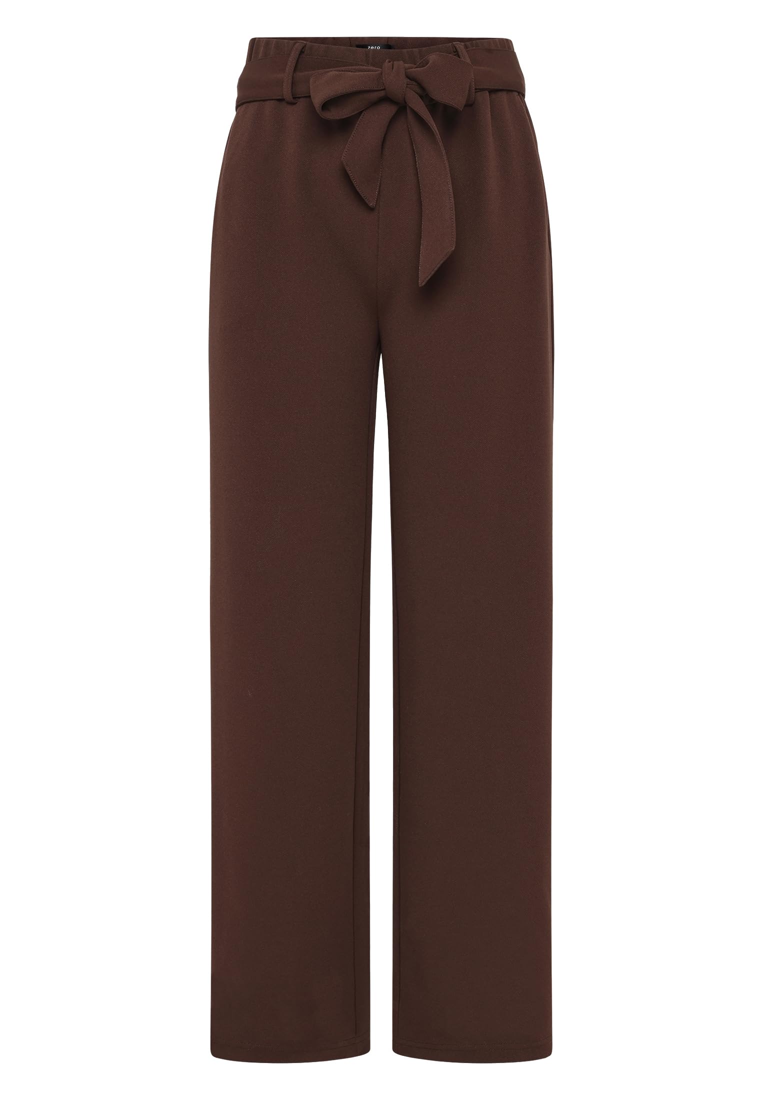 ZERO Stoffhose Damen mit Gürtel – unifarben Chicory Coffee, figurnah, 78 cm Länge