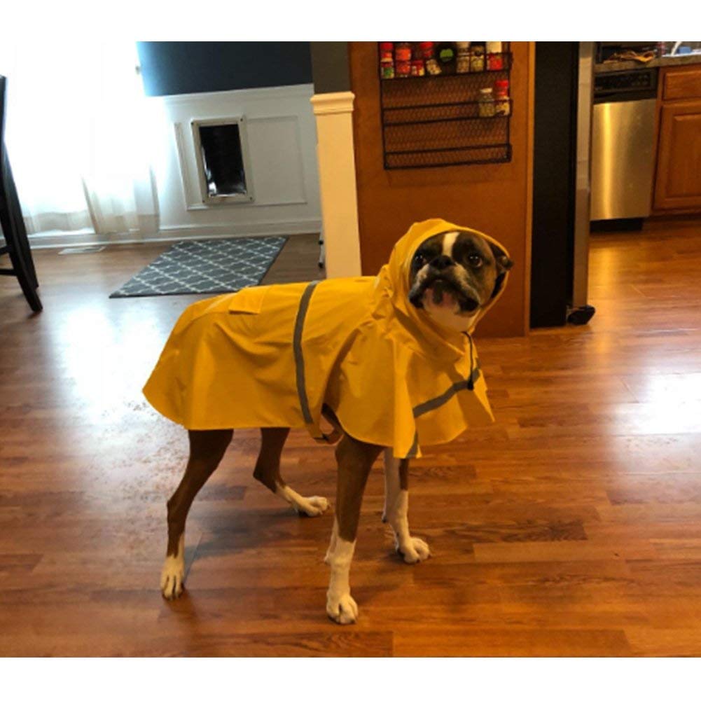 Impermeabile per cani, cappotto per cani da compagnia impermeabile regolabile, impermeabile di sicurezza antivento, impermeabile traspirante per cani di piccola, media e grande taglia (Yellow X)