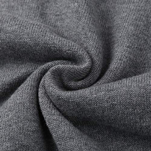 Cunyi Boys' Button-Up Cardigan With Elbow Patches V-Neck Cotton Knit Sweater Casual Outerwear, Dark Grey, 150 #TOP6