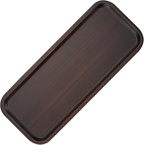 JOIKIT Bandeja rectangular de madera de nogal de 14 x 5.9 pulgadas, bandeja de baño de madera maciza decorativa para galletas, pan, queso, café, té