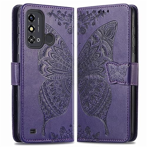 MOJIA Custodia per ZTE Blade A53, Farfalla in