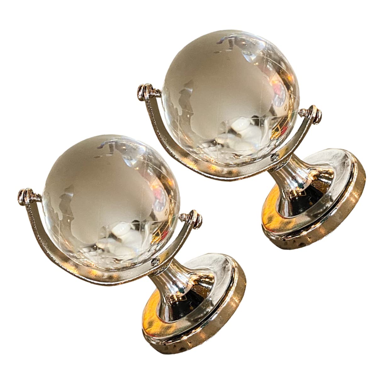 JOINPAYA 2Pcs Chic Geographic Globe Globe Decor for Home Office Desktop Adornment Creative present Transparent Design and Safe Material