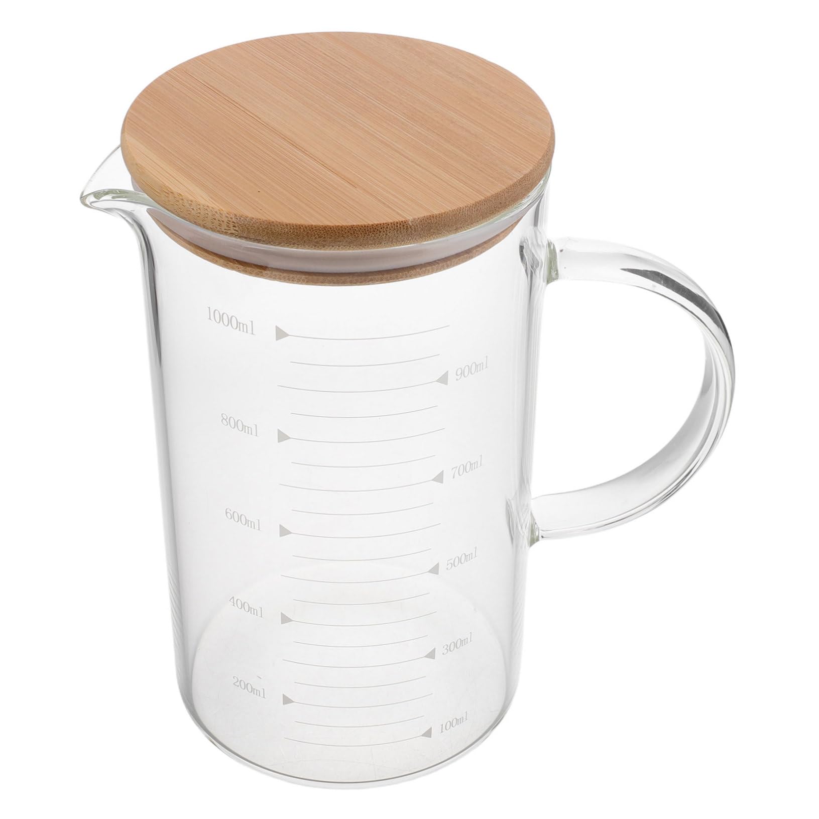 GLEAVI Verre Doseur Avec Couvercle Et Poignée Tasse à Mesurer Multifonction Avec Bec Verseur Pour Cuisine Le Café Le Jus Et Autres Liquides