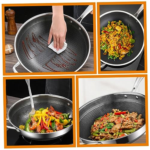 Wok de acero inoxidable antiadherente con doble asa miniatura 6