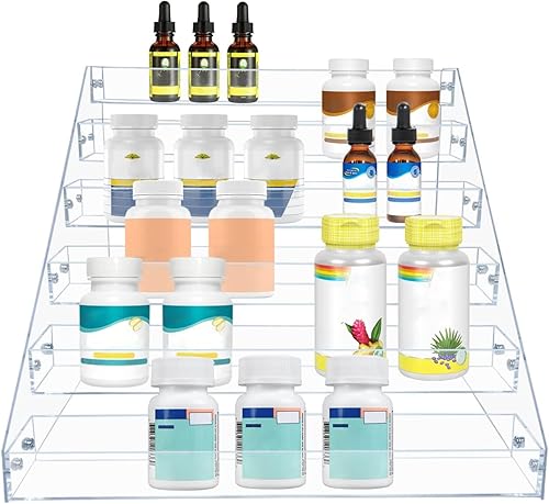 Miniatura 3 de PMMASTO Estante de especias escalonado, organizador de condimentos, estantes verticales de acrílico transparente para encimera, gabinete, despensa,