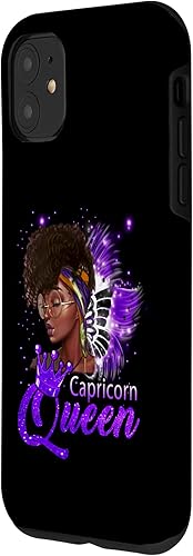 Miniatura 2 de iPhone 11 Purple Capricornio Queen African American Woman Dec Jan Case